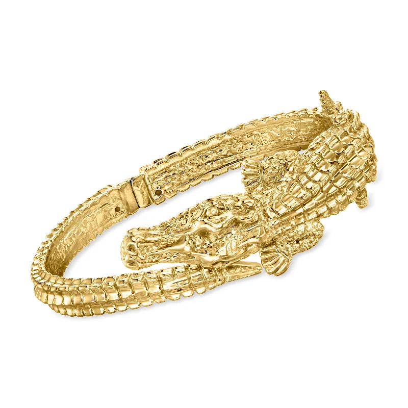 bracelet sets for women -bracelet sets for women -Ross-Simons Italian 18kt Yellow Gold Alligator Bangle Bracelet