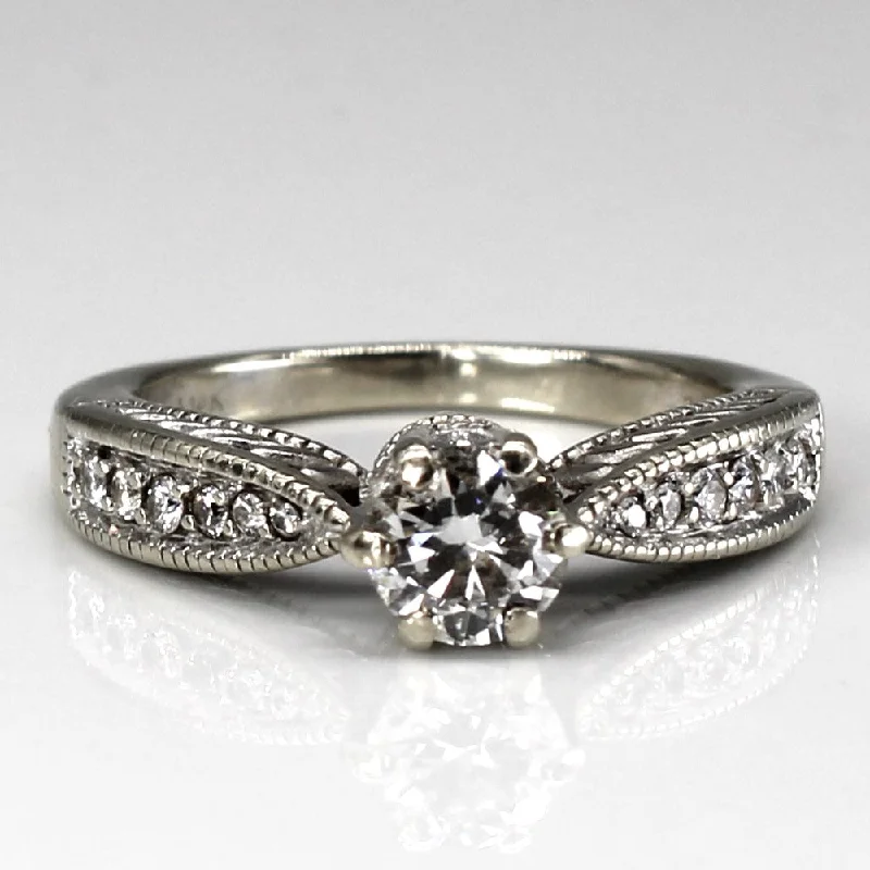 unique gold rings -unique gold rings -Canadian Milgrain Detail Diamond Engagement Ring | 0.75ctw SI2 F | SZ 5.75 |