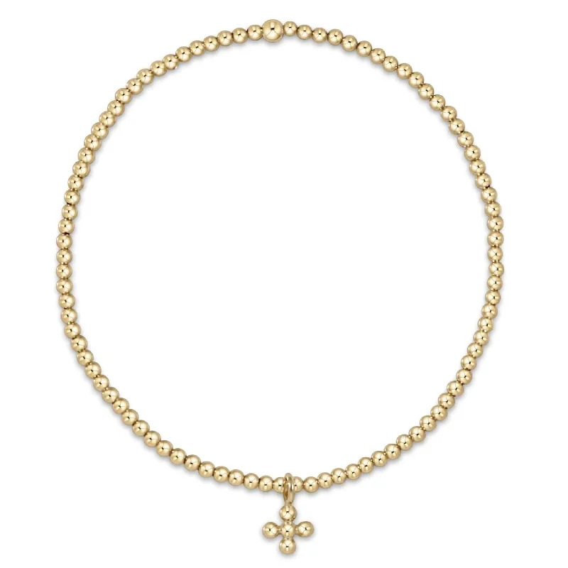 gold bracelets for women -gold bracelets for women -Enewton - Classic Gold 2mm Bead Bracelet - Classic Beaded Signature Cross Small Gold Charm