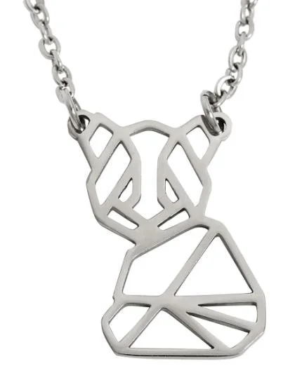 cute necklaces for women -cute necklaces for women -Annie Oak Panda Geometric Necklace in Silver