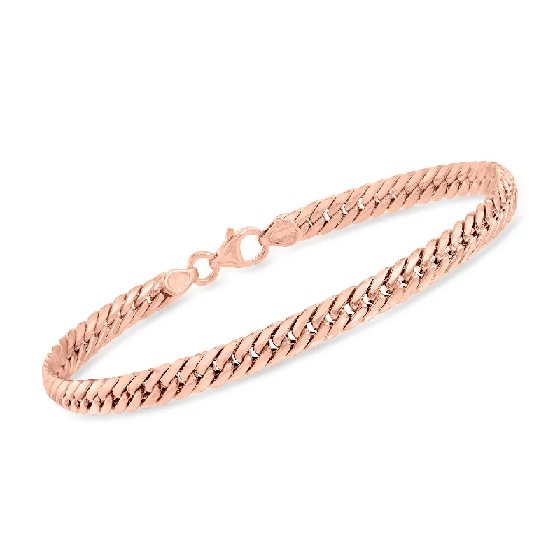 luxury silver bangles -luxury silver bangles -Ross-Simons Italian 14kt Rose Gold Cuban-Link Bracelet