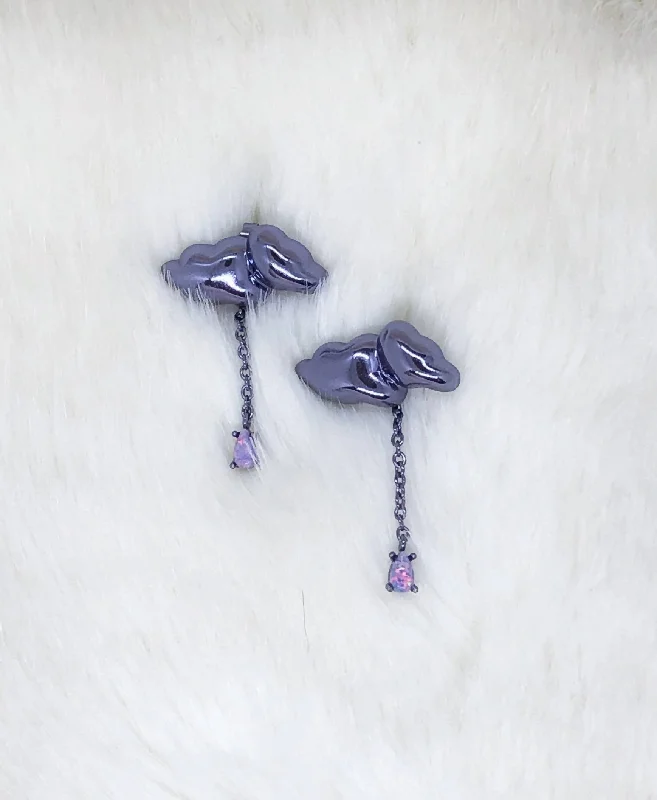 gemstone dangling earrings -gemstone dangling earrings -Stormy Cloud Earrings