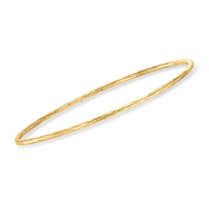 women’s bangle bracelets for parties -women’s bangle bracelets for parties -Ross-Simons Italian 14kt Yellow Gold Twisted Bangle Bracelet