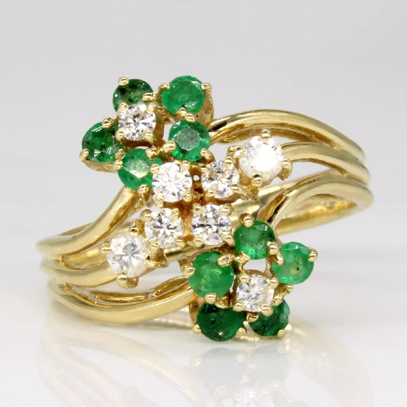 delicate rings for women -delicate rings for women -Emerald & Diamond Waterfall Ring | 0.37ctw, 0.32ctw | SZ 6.75 |