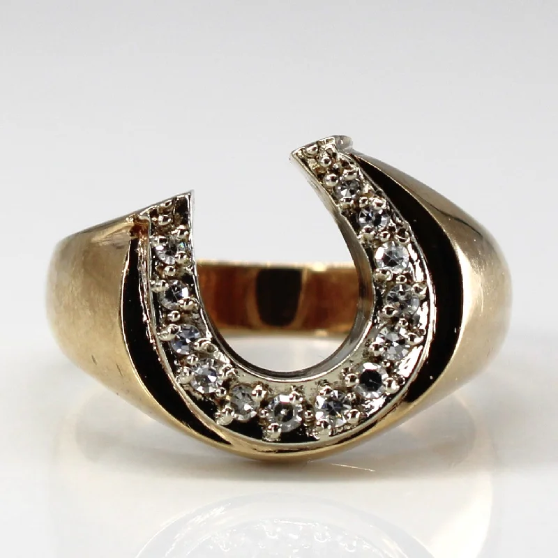 modern rings for women -modern rings for women -Horse Shoe Design Diamond Ring | 0.25ctw | SZ 9 |