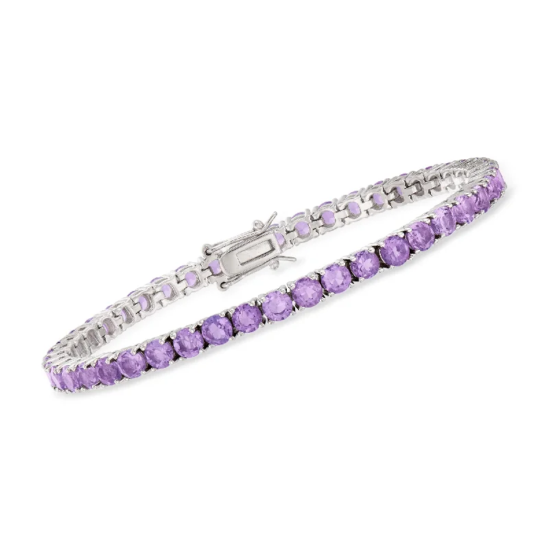 stackable bangles for women -stackable bangles for women -Ross-Simons Amethyst Tennis Bracelet in Sterling Silver