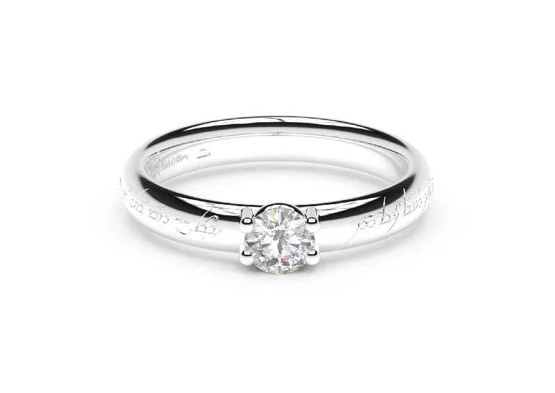 bespoke engagement rings -bespoke engagement rings -Contemporary Elvish Engagement Ring - Slim, White Gold & Platinum