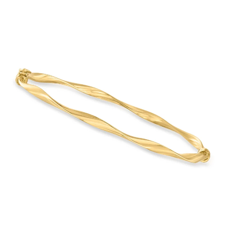 stylish stacking bracelets -stylish stacking bracelets -Canaria Italian 10kt Yellow Gold Twisted Bangle Bracelet