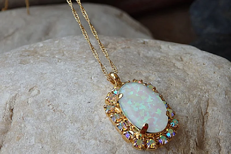 stylish necklaces for women -stylish necklaces for women -White Opal Necklace