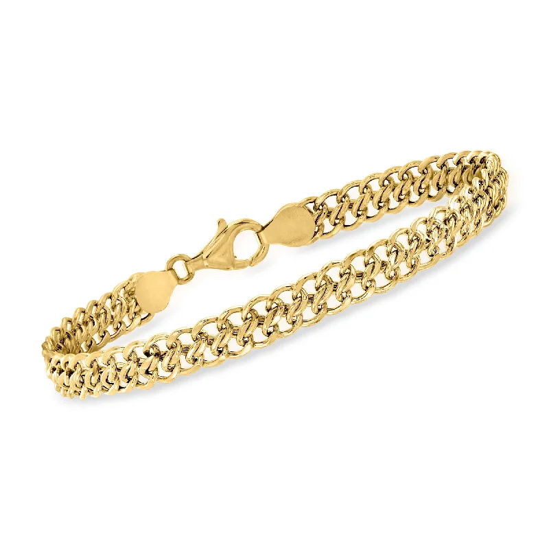 stylish stacking bracelets -stylish stacking bracelets -Ross-Simons Italian 18kt Yellow Gold Flat-Link Chain Bracelet