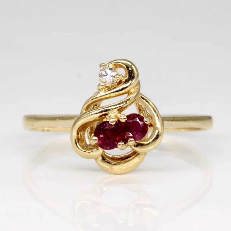 elegant rings for women -elegant rings for women -Ruby & Diamond Ring | 0.16ctw, 0.03ct | SZ 9.25 |