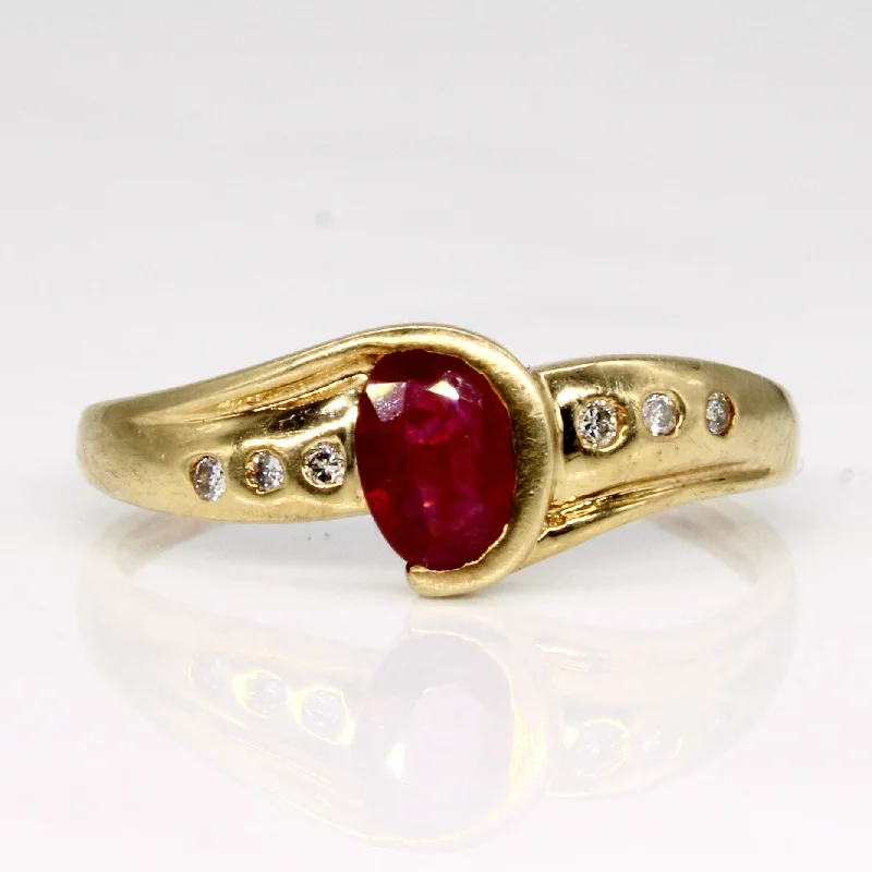 alternative wedding rings for women -alternative wedding rings for women -Ruby & Diamond Cocktail Ring | 0.40ct, 0.03ctw | SZ 6.5 |