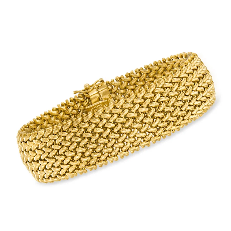 multi-layered bangles for women -multi-layered bangles for women -Ross-Simons Italian 14kt Yellow Gold Wide Riso Link Bracelet