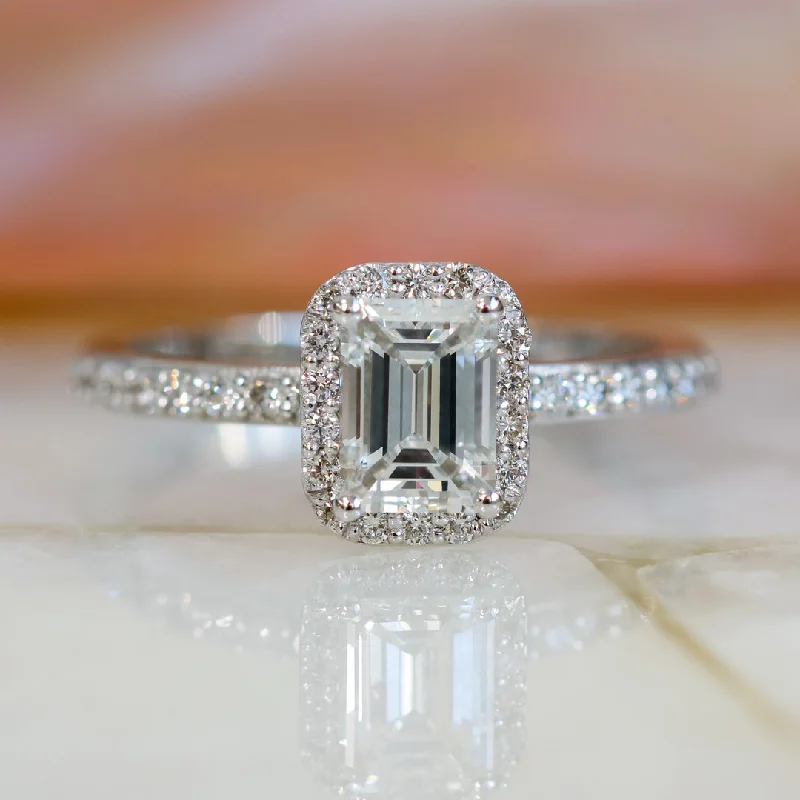 women’s wedding and engagement rings -women’s wedding and engagement rings -Dim Light - Natural Emerald Cut  Diamond Engagement Ring