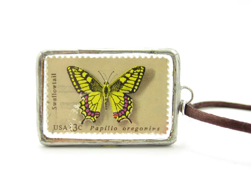 statement necklaces for women -statement necklaces for women -Butterfly Stamp Necklace Soldered Pendant