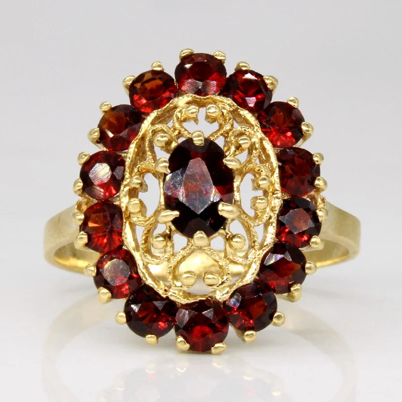 women’s ruby rings -women’s ruby rings -Garnet Cocktail Ring | 1.30ctw | SZ 6.75 |