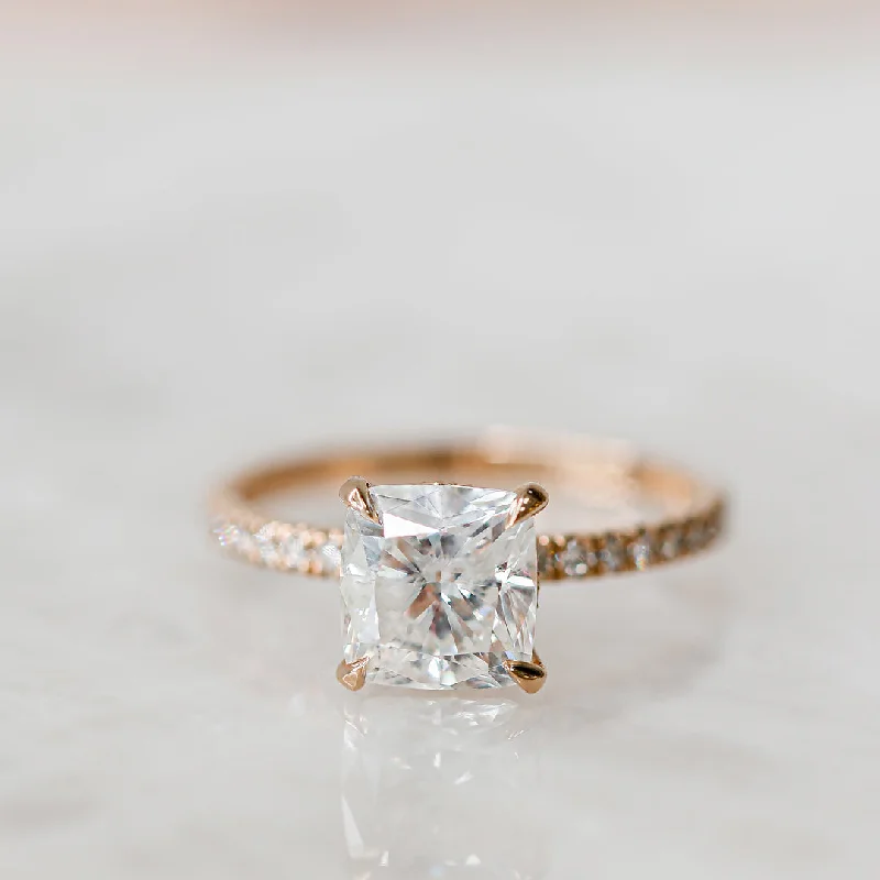 simple diamond engagement rings -simple diamond engagement rings -Firework Accent Diamonds Natural Cushion Cut Diamond Engagement Ring