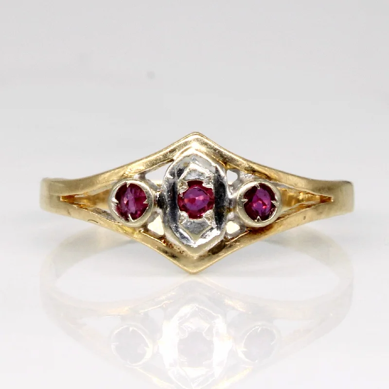 fashion statement rings -fashion statement rings -Vintage Natural & Synthetic Ruby Ring | 0.09ctw | SZ 7.5 |