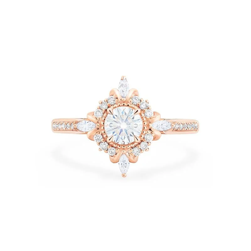 modern engagement rings for women -modern engagement rings for women -[Astrid] Art Deco Petite Engagement Ring in Diamond / Moissanite