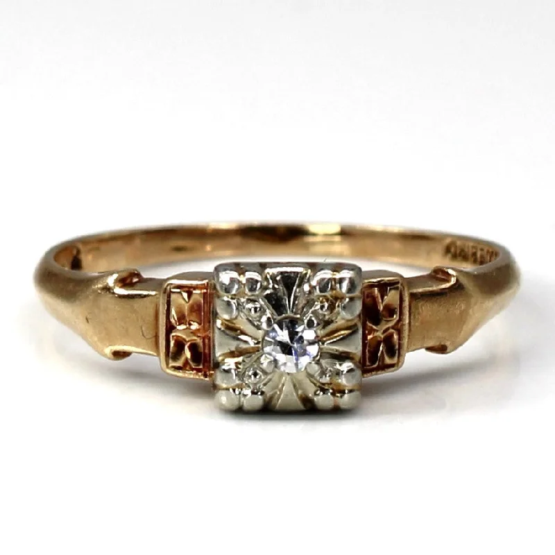 vintage engagement rings for women -vintage engagement rings for women -Vintage Diamond Two Tone Gold Ring | 0.03ct | SZ 5.75 |