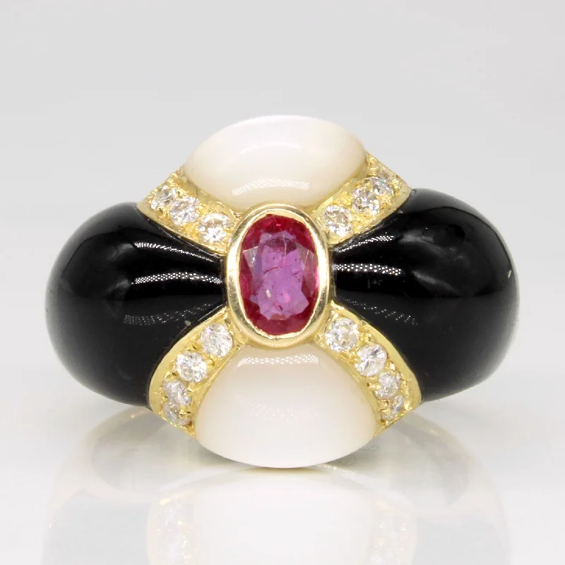 minimalist rings for women -minimalist rings for women -Multi Gem Cocktail Ring | 0.56ctw | SZ 5.5 |