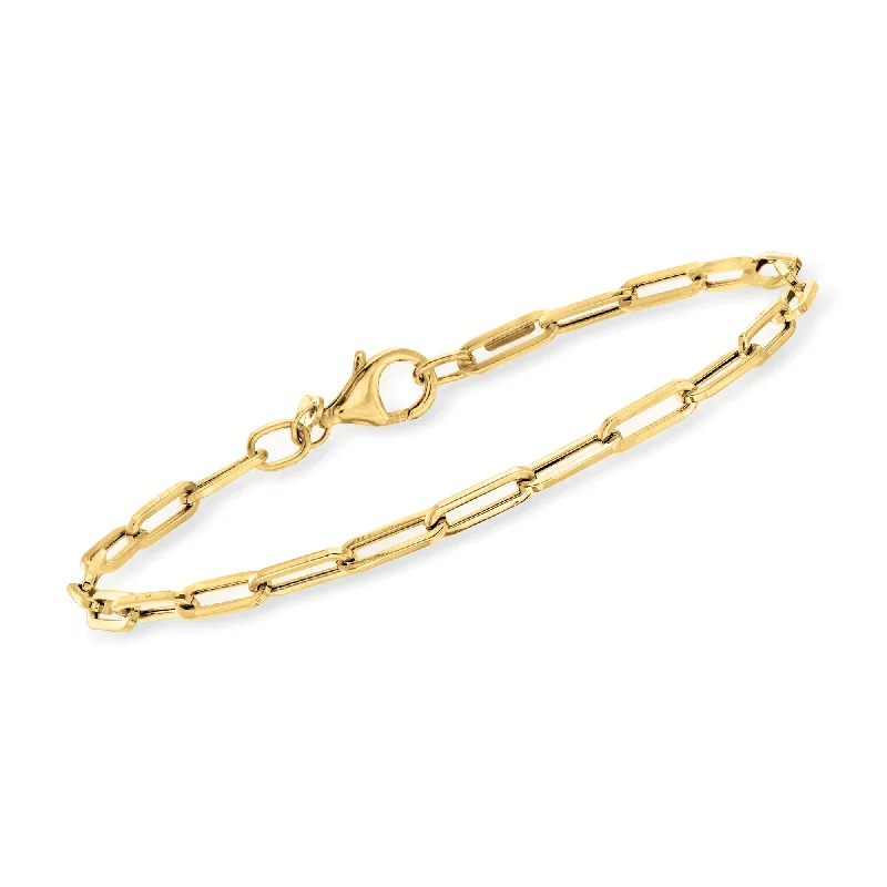 gold bangles for women -gold bangles for women -Ross-Simons Italian 14kt Yellow Gold Paper Clip Link Bracelet