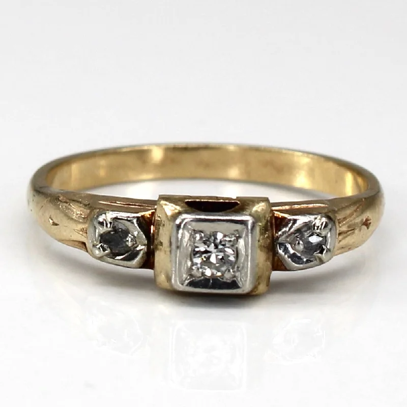 vintage rings for women -vintage rings for women -Three Stone Diamond Ring | 0.06ctw | SZ 5 |