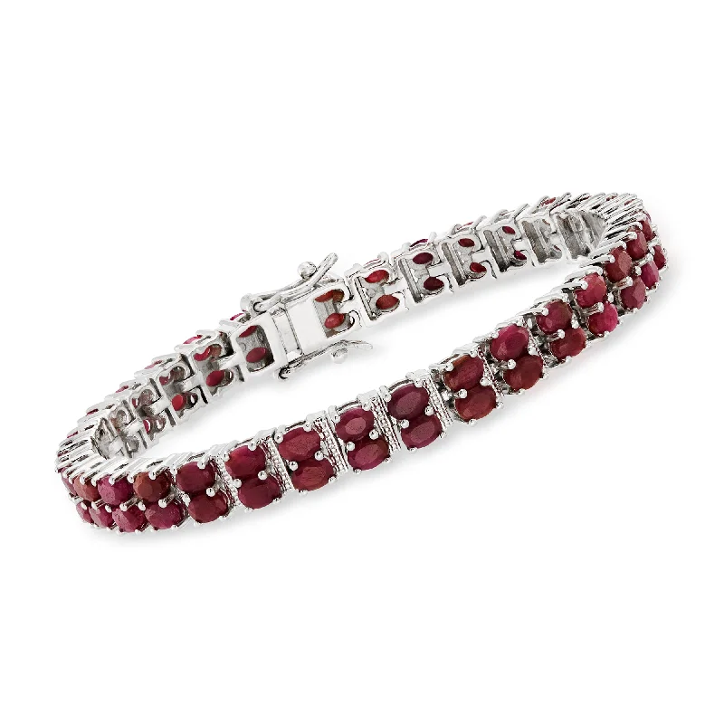 beautiful bangles for casual wear -beautiful bangles for casual wear -Ross-Simons Ruby Double-Row Bracelet in Sterling Silver