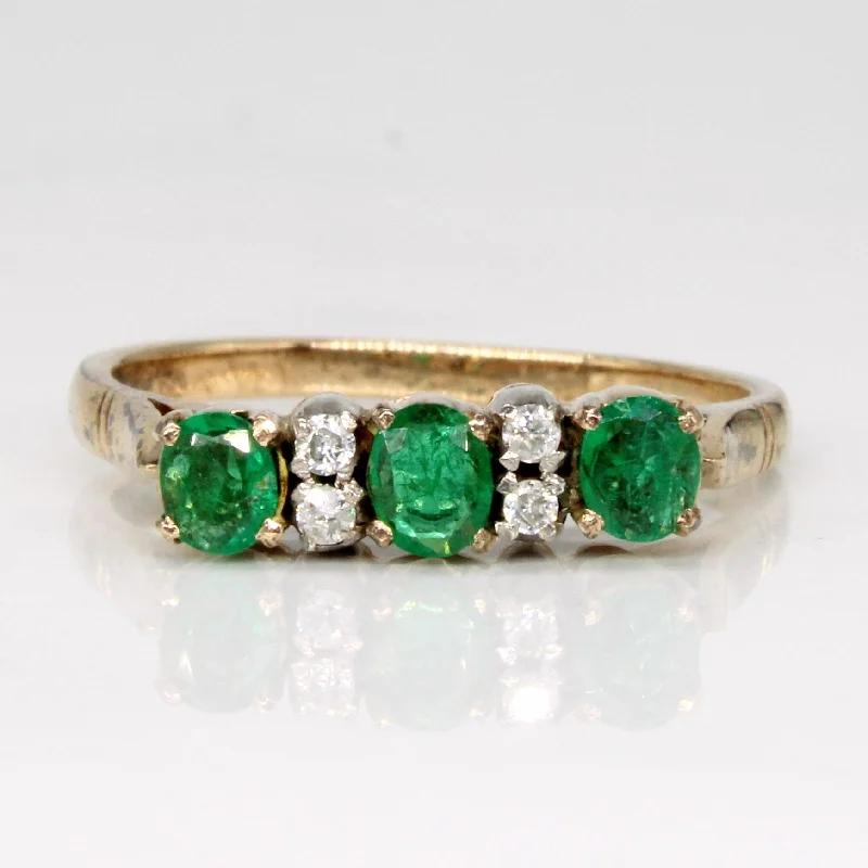 women’s wedding bands -women’s wedding bands -Emerald & Diamond Ring | 0.26ctw, 0.04ctw | SZ 6.5 |