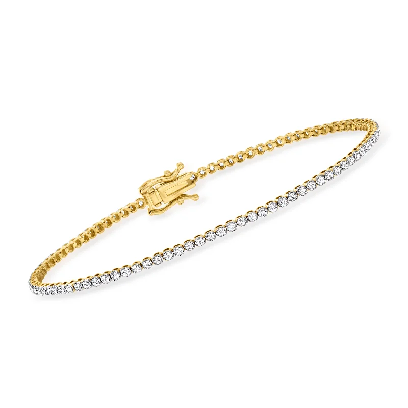 elegant women’s bangles with crystals -elegant women’s bangles with crystals -Ross-Simons Diamond Tennis Bracelet in 14kt Yellow Gold