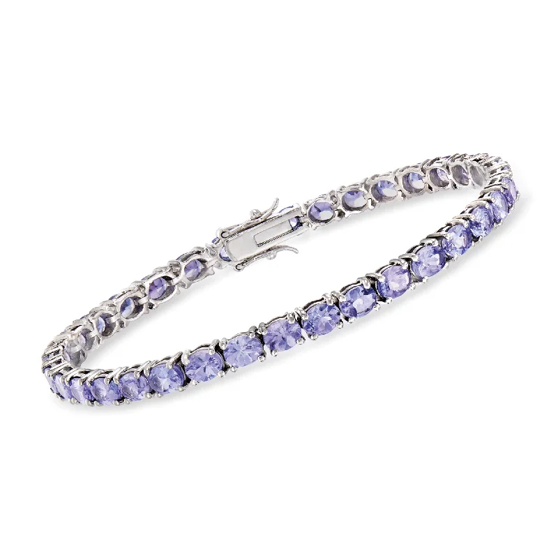 stackable bangles for women -stackable bangles for women -Ross-Simons Tanzanite Tennis Bracelet in Sterling Silver