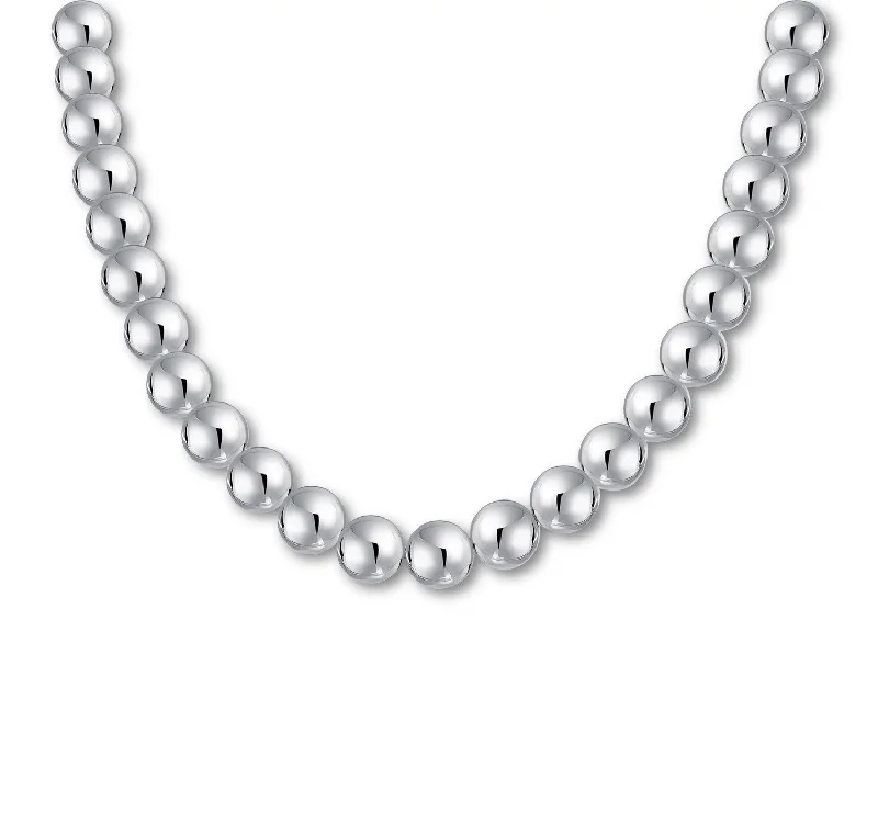 delicate crystal necklaces for women -delicate crystal necklaces for women -Classic Ball Beads Necklace (12mm, 17")