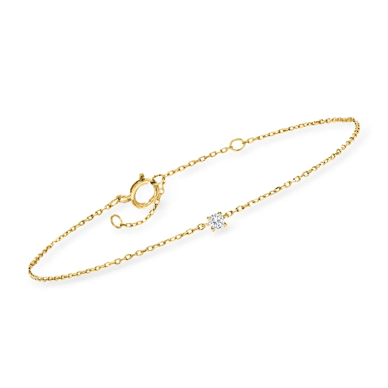 silver bangles for women -silver bangles for women -Ross-Simons Diamond-Accented Station Bracelet in 14kt Yellow Gold