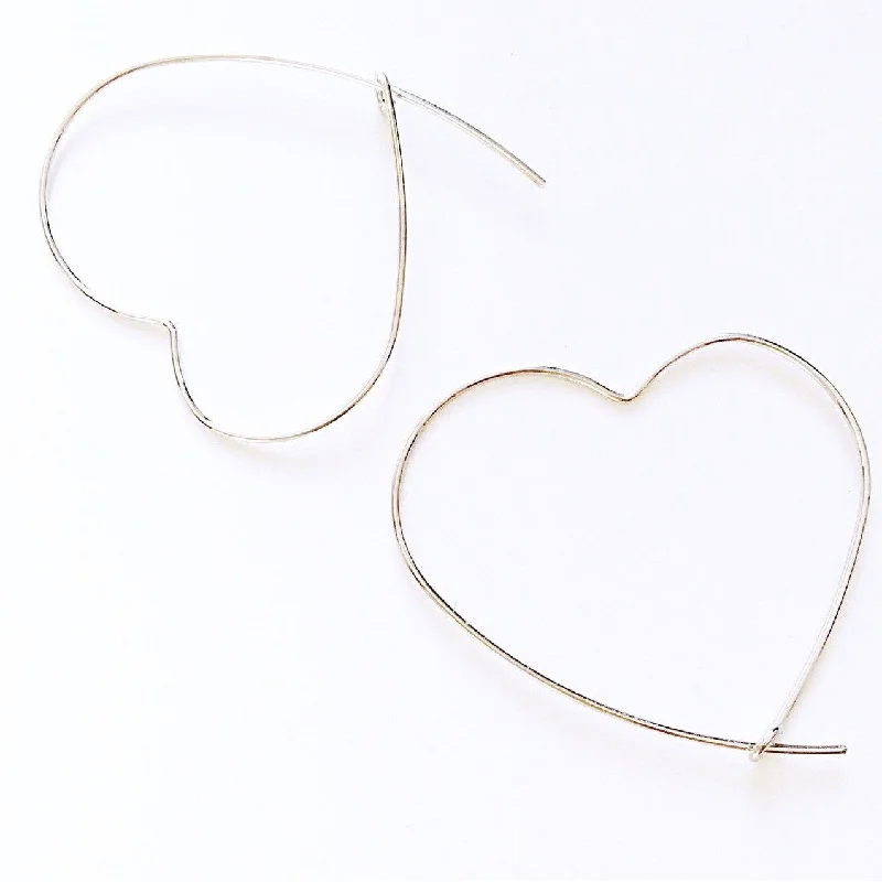 romantic earrings for women -romantic earrings for women -HEART HOOP EARRINGS