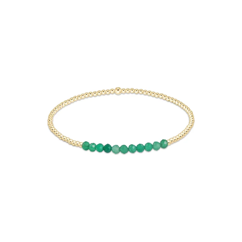 chunky bangles for women -chunky bangles for women -Enewton - Gold Bliss 2mm Bead Bracelet - Faceted Green Onyx