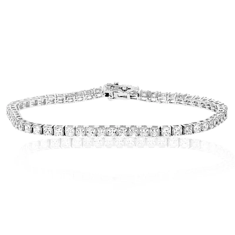 luxurious diamond bracelets -luxurious diamond bracelets -5 cttw SI2-I1 Princess Diamond Tennis Bracelet 14K White Gold 7 Inches Square