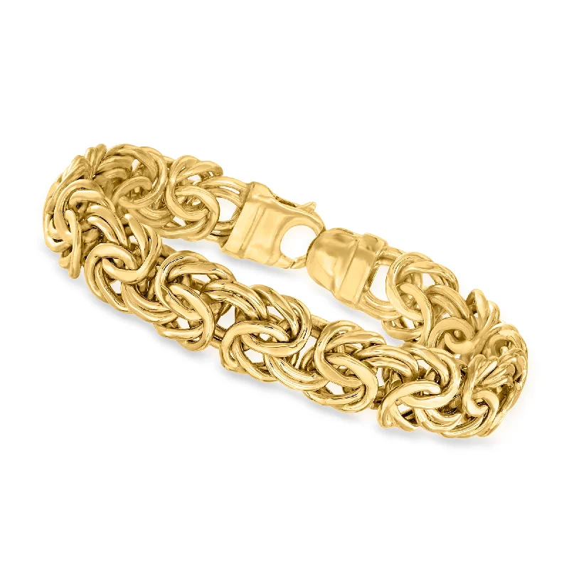 luxury gold bracelets -luxury gold bracelets -Canaria 10kt Yellow Gold Large Byzantine Bracelet