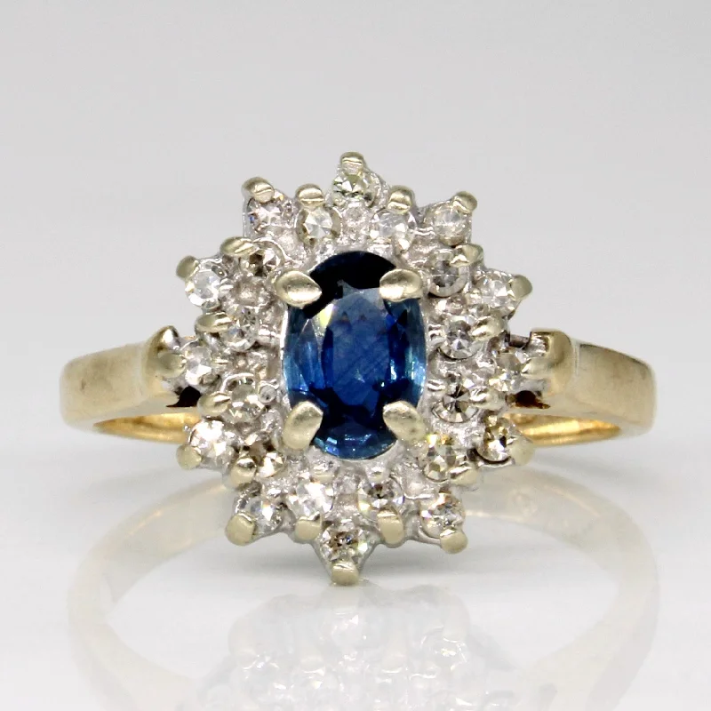 luxury rings with sapphires -luxury rings with sapphires -Sapphire & Diamond Halo Ring | 0.50ct, 0.24ctw | SZ 5.75 |