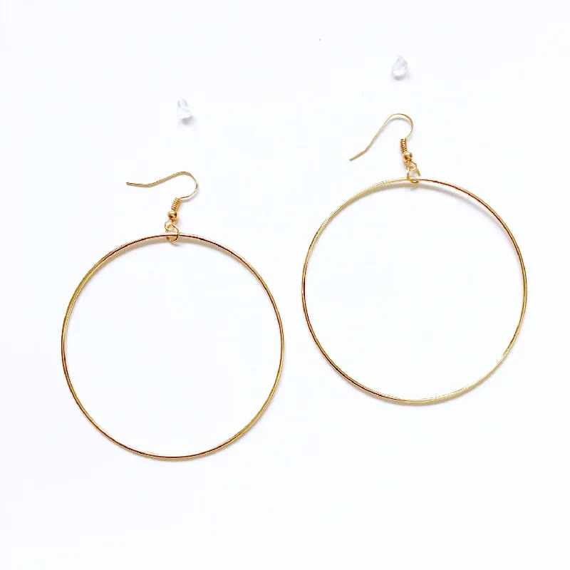 affordable earrings for women -affordable earrings for women -FINE THIN CIRCLE HOOP PENDANT EARRINGS