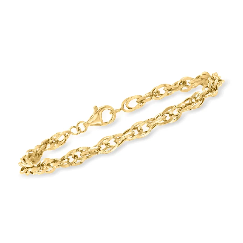 women’s tennis bracelets -women’s tennis bracelets -Ross-Simons 14kt Yellow Gold Interlocking Double Oval-Link Bracelet