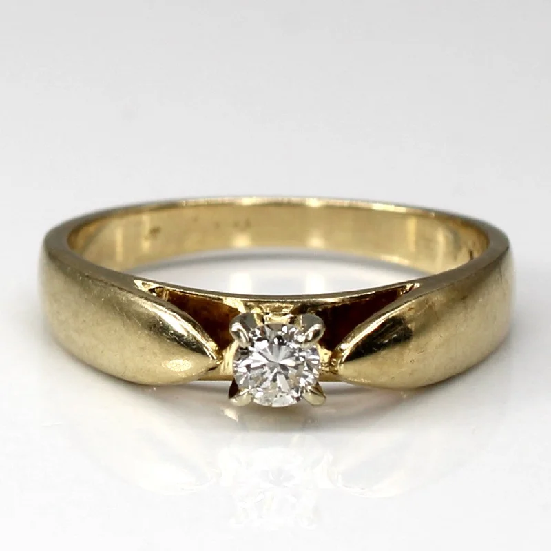 luxury rings for women -luxury rings for women -Solitaire Diamond Yellow Gold Ring | 0.12ct | SZ 5.75 |