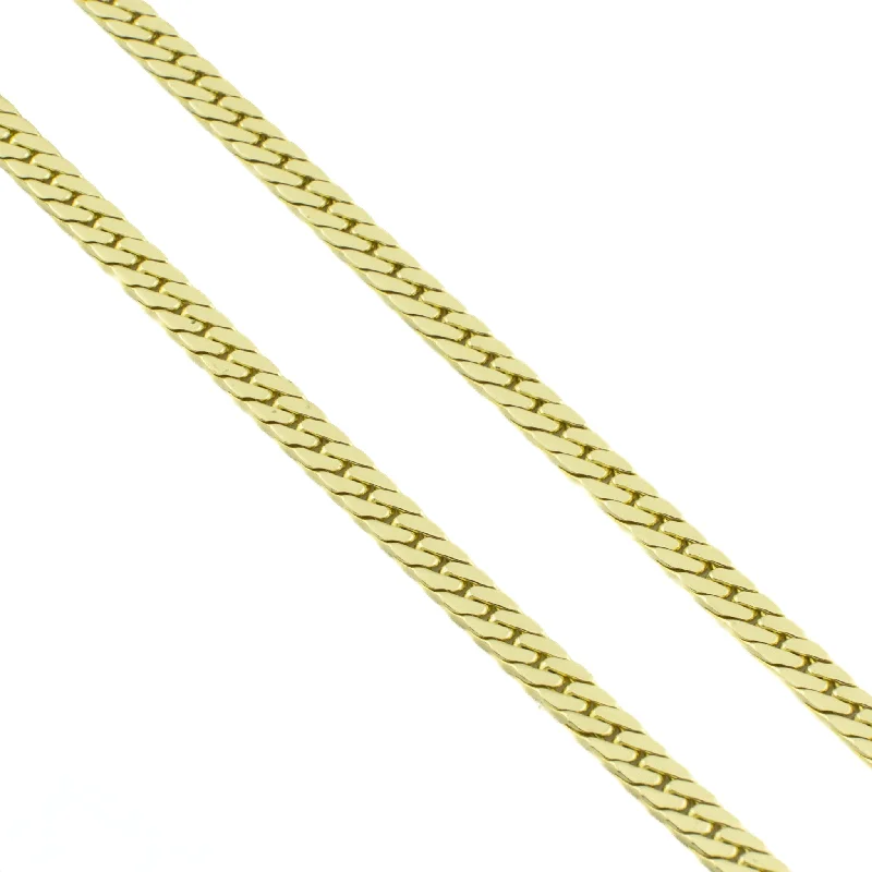 hand-crafted gold necklaces for women -hand-crafted gold necklaces for women -3mm Herringbone Chain 24" Necklace in 14K Yellow Gold