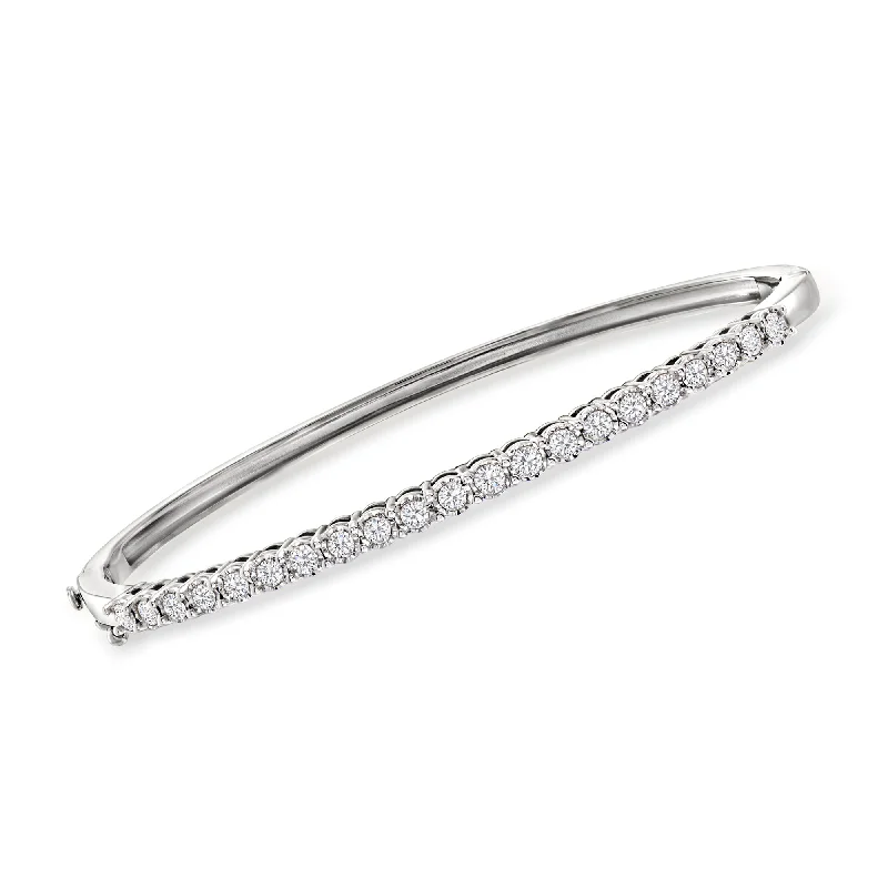 stylish cuff bracelets for women -stylish cuff bracelets for women -Ross-Simons Diamond Bangle Bracelet in Sterling Silver