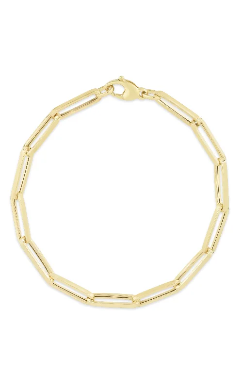 chic bangles for women -chic bangles for women -14K Italian Gold Paperclip Link Bracelet