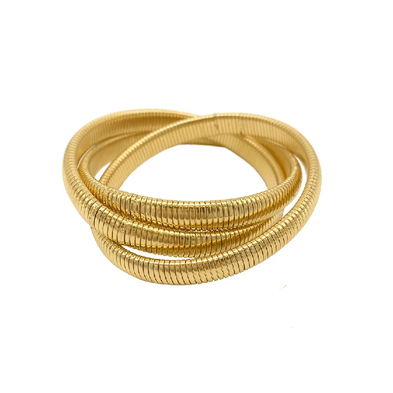 eco-friendly bracelets for women -eco-friendly bracelets for women -Adornia Omega Chain Triplet Bracelet gold