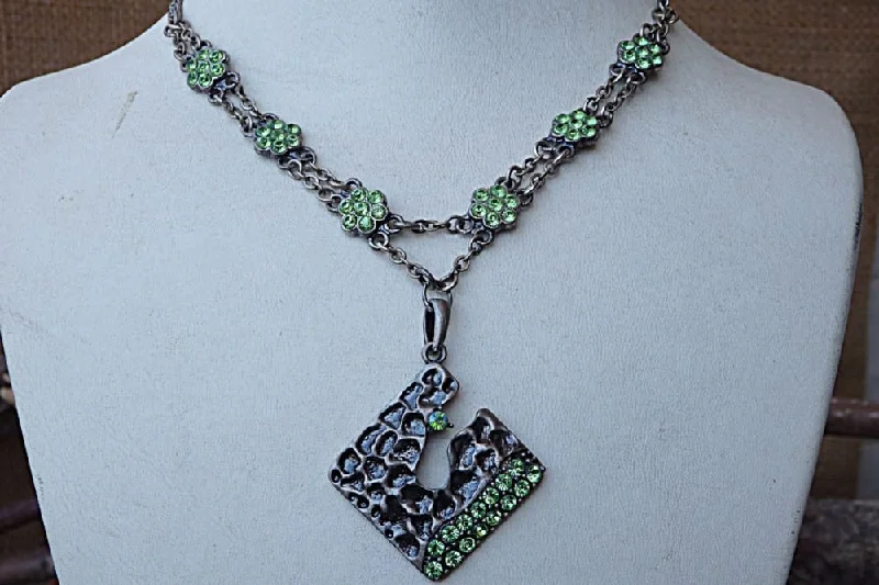 fashion necklaces for women -fashion necklaces for women -Silver green necklace