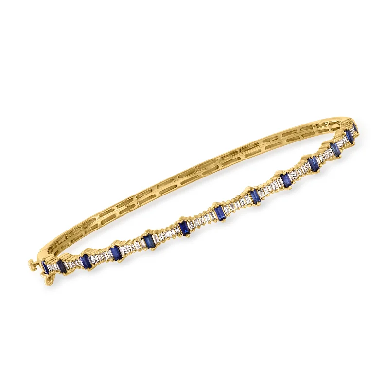 colorful bangles for women -colorful bangles for women -Ross-Simons Sapphire and . Diamond Bangle Bracelet in 14kt Yellow Gold