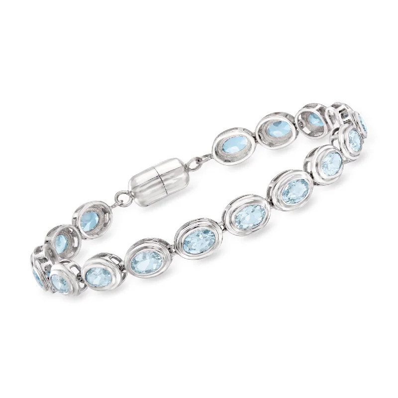 handmade bangles for women -handmade bangles for women -Ross-Simons Aquamarine Bracelet in Sterling Silver With Magnetic Clasp