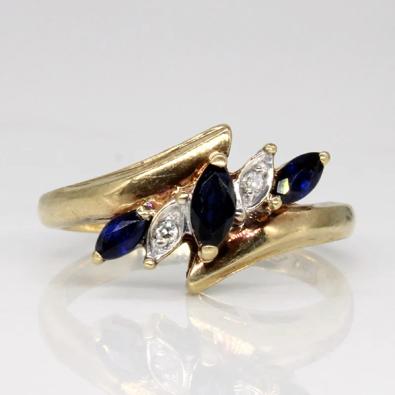 trendy cocktail rings for women -trendy cocktail rings for women -Sapphire & Diamond Waterfall Ring | 0.25ctw, 0.02ctw | SZ 5.25 |