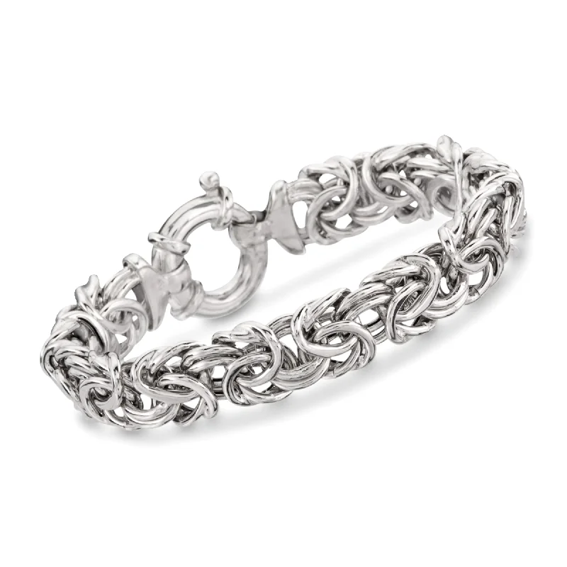 luxury bangles for women -luxury bangles for women -Ross-Simons Italian Sterling Silver Large Byzantine Bracelet